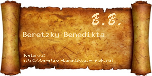 Beretzky Benedikta névjegykártya